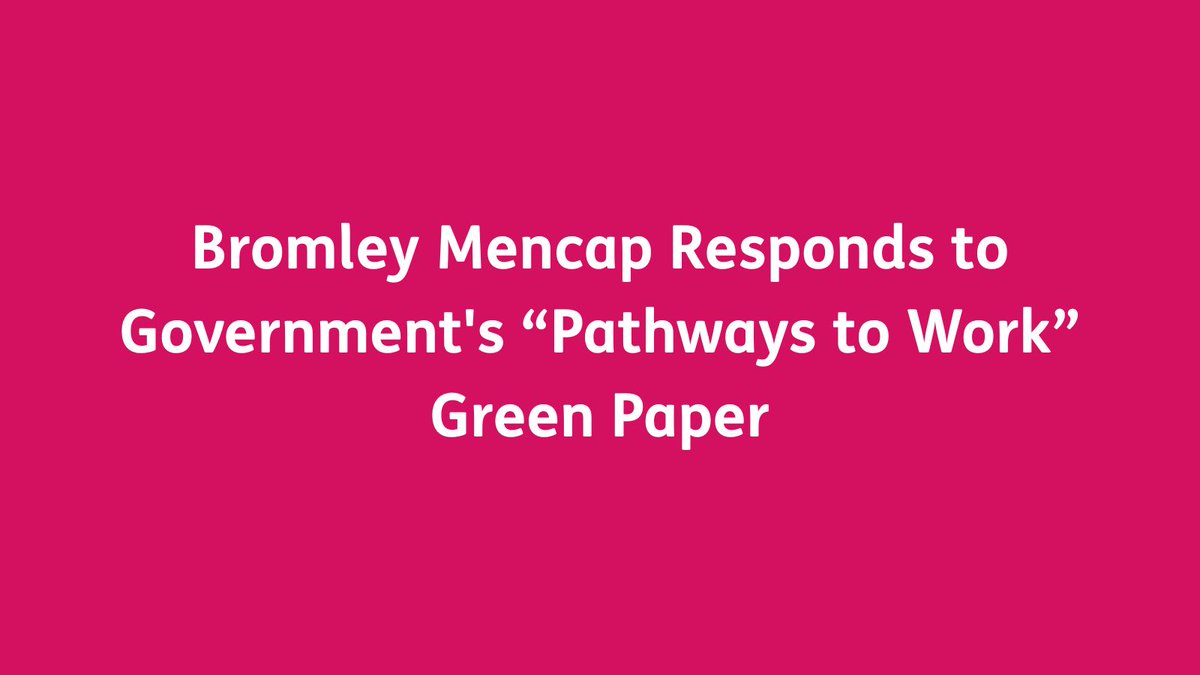 Bromley Mencap responds to the government’s Pathways to Work Green Paper

We have submitted a co-produced response to the proposed reforms to disability benefits – shaped by the voices of disabled people, carers, and frontline staff.

Read full response: shorturl.at/TlRsn