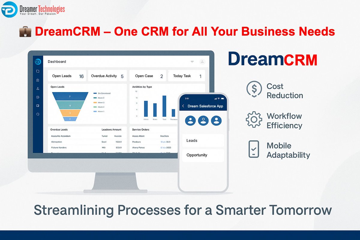 📲 DreamCRM – One CRM for All Your Business Needs
Manage everything from Leads to Payments in one powerful platform.

✔ Web &amp; Mobile Access
✔ Smart Tracking &amp; Automation
✔ Quotation, Invoice &amp; Payment Modules
✔ Field Force &amp; WhatsApp Integration

dreamertechs.com