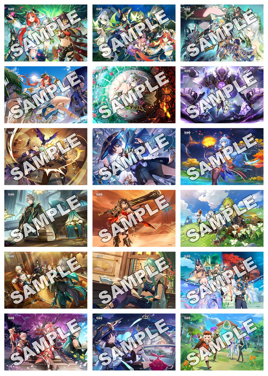 原神(げんしん)』の歴代キービジュアルがランダムブロマイド＆ポスター