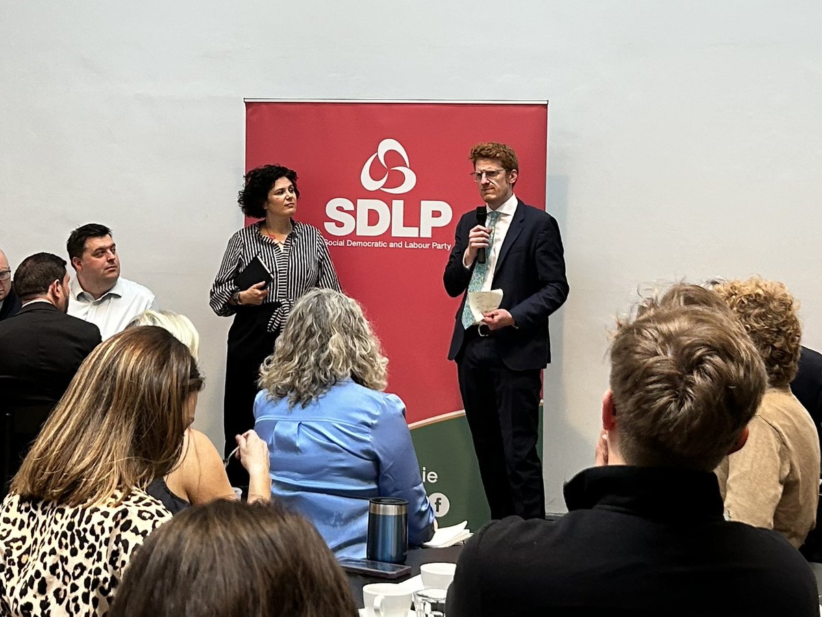 At SDLP business breakfast in Belfast ..