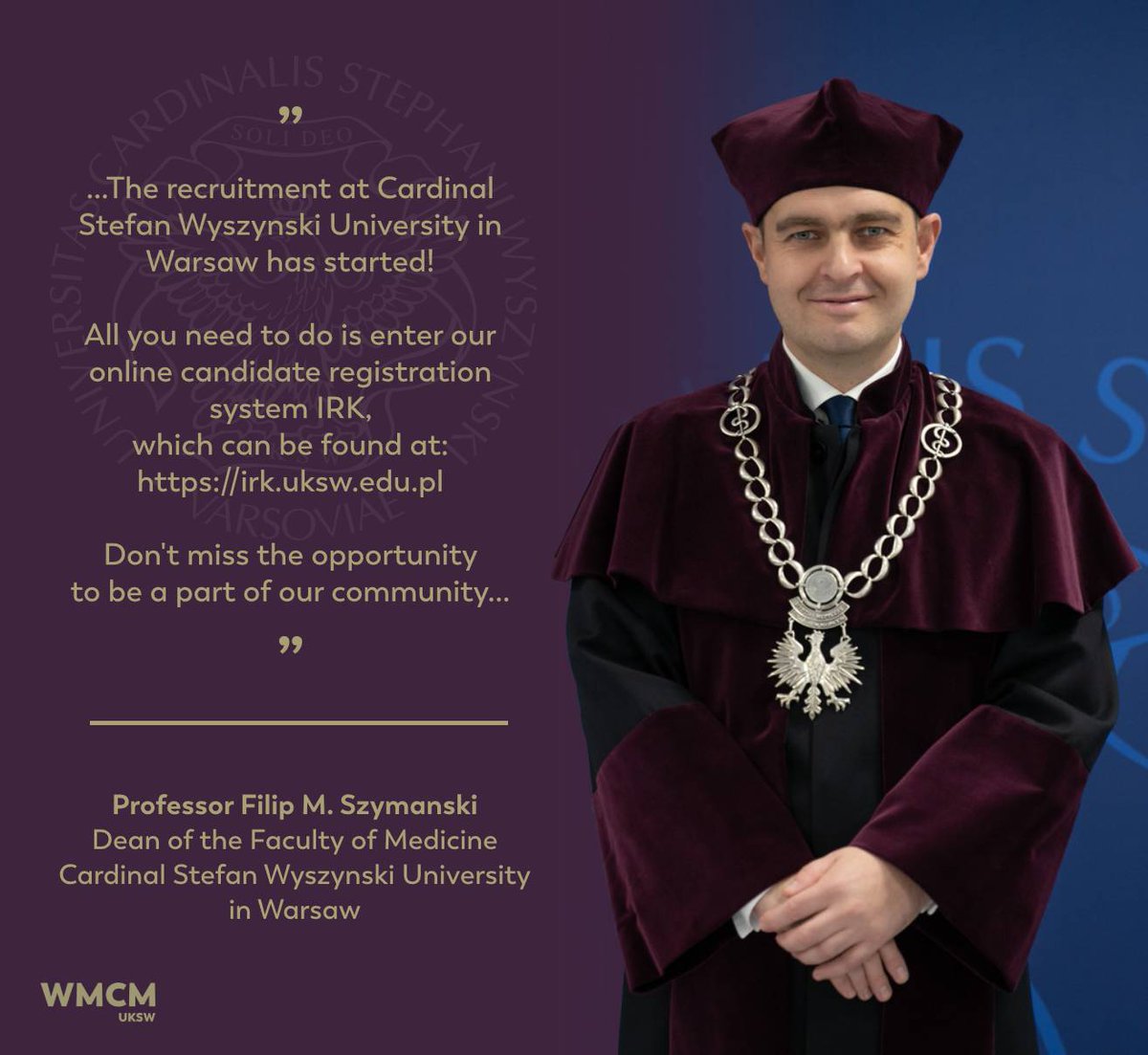Faculty of Medicine, Cardinal Wyszynski University (@wmcm_uksw) on Twitter photo Chcesz zostać lekarzem/pielęgniarką? Dołącz na naszej społeczności!🧑🏻⚕️👩🏼⚕️👩🏽⚕️
<a href="/PerspektywyPL/">Perspektywy</a>
<a href="/FilipMSzymanski/">Prof. Filip M. Szymanski</a>
<a href="/AdamKobayashiMD/">Adam Kobayashi</a>
<a href="/sadowska_b/">dr Monika Sadowska</a>
<a href="/AnnaR_W/">dr hab., prof. uczelni Anna Różańska-Walędziak</a>
<a href="/UKSW_Warszawa/">UKSW</a> Chcesz zostać lekarzem/pielęgniarką? Dołącz na naszej społeczności!🧑🏻⚕️👩🏼⚕️👩🏽⚕️
<a href="/PerspektywyPL/">Perspektywy</a>
<a href="/FilipMSzymanski/">Prof. Filip M. Szymanski</a>
<a href="/AdamKobayashiMD/">Adam Kobayashi</a>
<a href="/sadowska_b/">dr Monika Sadowska</a>
<a href="/AnnaR_W/">dr hab., prof. uczelni Anna Różańska-Walędziak</a>
<a href="/UKSW_Warszawa/">UKSW</a>