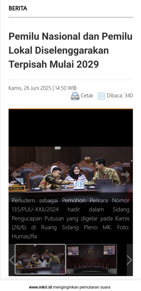 Mengubah kembali lanskap politik nasional - daerah.. bravo MK