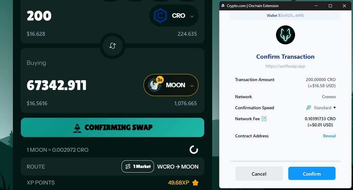 Crypto Warehouse (@gibcryptonews) on Twitter photo 🚨 90% Fee Reduction Is Here!!!
Swapping on <a href="/cronos_chain/">Cronos</a> just got a whole lotta $CRO cheaper... 90% in fact.
Head over to <a href="/wolfswapdotapp/">Wolfswap | Swap & Earn</a> and give it a $CRO.
<a href="/mircroz/">Mirko | Cronos</a> take a bow son. 🚨 90% Fee Reduction Is Here!!!
Swapping on <a href="/cronos_chain/">Cronos</a> just got a whole lotta $CRO cheaper... 90% in fact.
Head over to <a href="/wolfswapdotapp/">Wolfswap | Swap & Earn</a> and give it a $CRO.
<a href="/mircroz/">Mirko | Cronos</a> take a bow son.