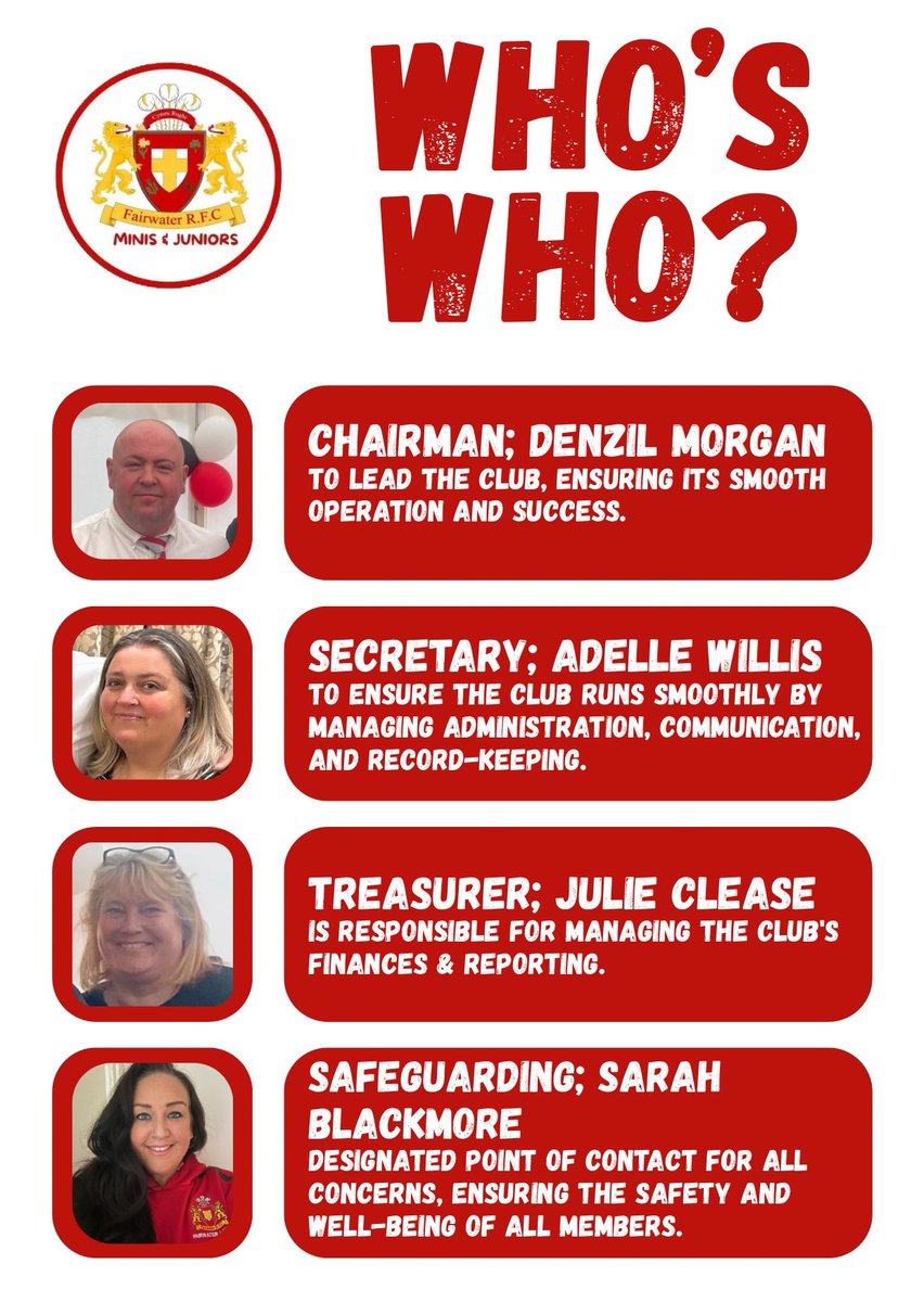 Introducing the volunteers who help ensure the smooth running of our Minis &amp; Juniors section.

We have another 4 volunteer committee members who provide essential support. If you are interested in becoming involved with the committee or supporting the club in anyway, let us know.
