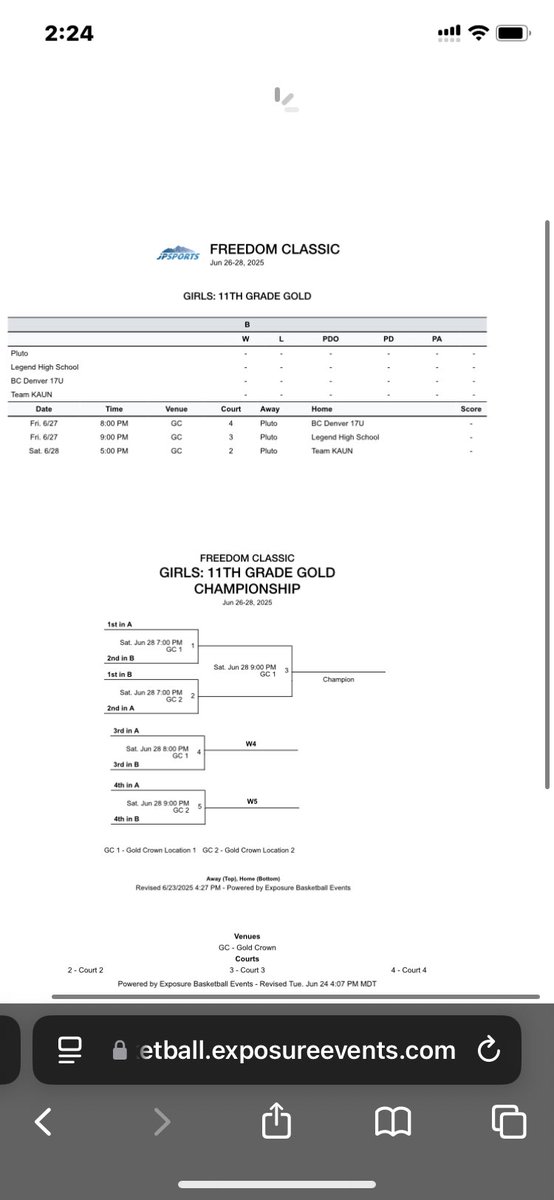 Come watch our final local tournament before we hit the road to Louisville. We will be playing in the Freedom Classic tournament in Denver June 26-28th.