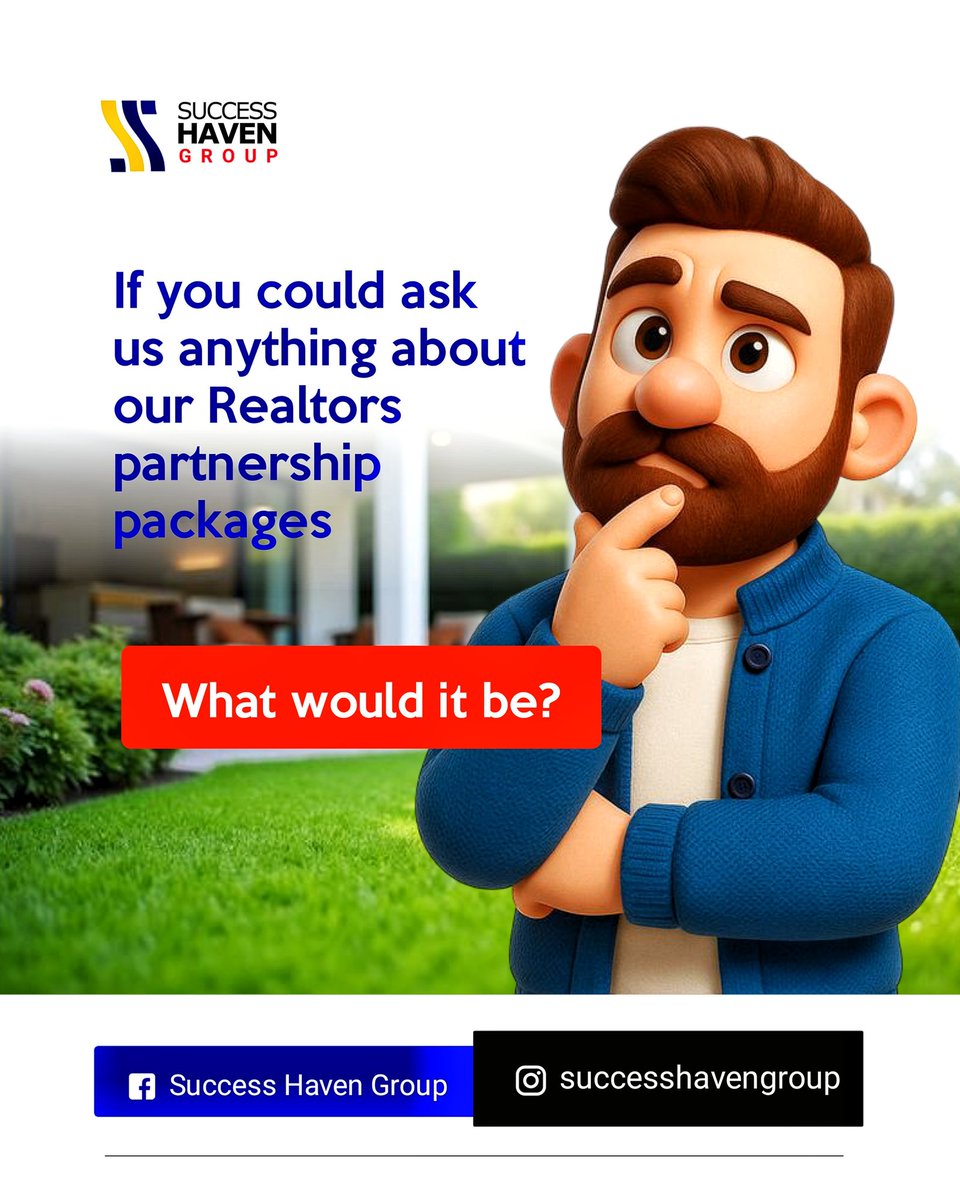 SuccessHaven_'s tweet photo. If you could ask us anything about our realtor's package, what would it be? 🤔
Lets clear your doubts and show you why we're the real deal. 🔥 https://t.co/j9BcXVqLSS