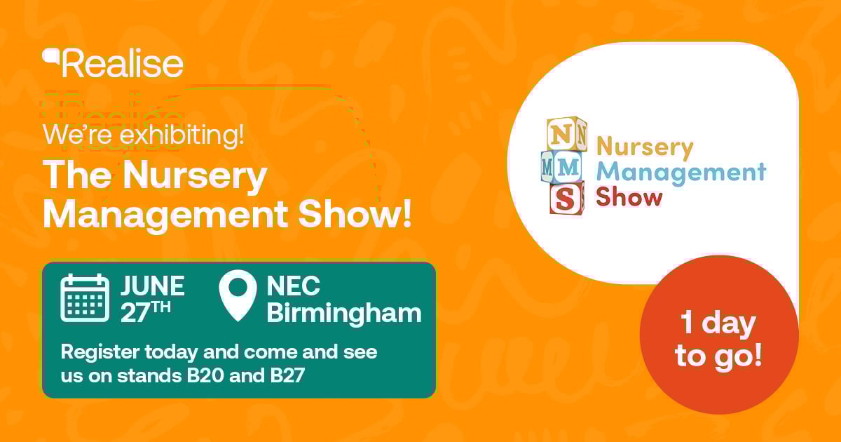 1 day to go! We're looking forward to exhibiting at the Nursery Management Show tomorrow! Come over and see us on stands B20 and B27 to say hello! 

It's not too late to register if you haven't yet. 
Get your free ticket here 👉 go.realise.training/4k6yQUl #NurseryManagementShow