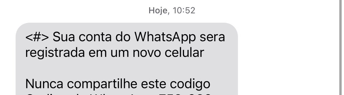Ta chegando um codigo de confirmação pra mim e eu recusando. Será que tão tentando hackear meu zap?