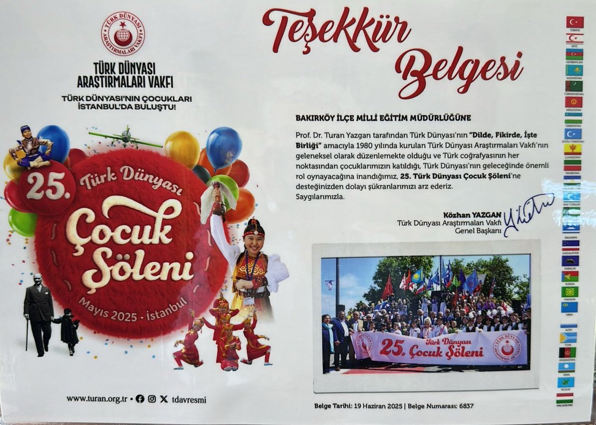 Bakırköy İlçe Millî Eğitim Müdürlüğü (@bakirkoymem) on Twitter photo İlçe Milli Eğitim Müdürümüz Dr. Kürşat Arzuoğlu'na, Türk Dünyası Araştırmaları Vakfı temsilcisi Sayın Nazmi Zafer ziyarette bulunarak "25. Türk Dünyası Çocuk Şöleni" ne göstermiş oldukları katkılardan dolayı teşekkürlerini iletti. <a href="/tcmeb/">Millî Eğitim Bakanlığı</a> <a href="/istanbulilmem/">İstanbul İl Millî Eğitim Müdürlüğü</a> <a href="/MucahitYentur/">Murat Mücahit Yentür</a> <a href="/karzuoglu/">Kürşat ARZUOĞLU</a> İlçe Milli Eğitim Müdürümüz Dr. Kürşat Arzuoğlu'na, Türk Dünyası Araştırmaları Vakfı temsilcisi Sayın Nazmi Zafer ziyarette bulunarak "25. Türk Dünyası Çocuk Şöleni" ne göstermiş oldukları katkılardan dolayı teşekkürlerini iletti. <a href="/tcmeb/">Millî Eğitim Bakanlığı</a> <a href="/istanbulilmem/">İstanbul İl Millî Eğitim Müdürlüğü</a> <a href="/MucahitYentur/">Murat Mücahit Yentür</a> <a href="/karzuoglu/">Kürşat ARZUOĞLU</a>