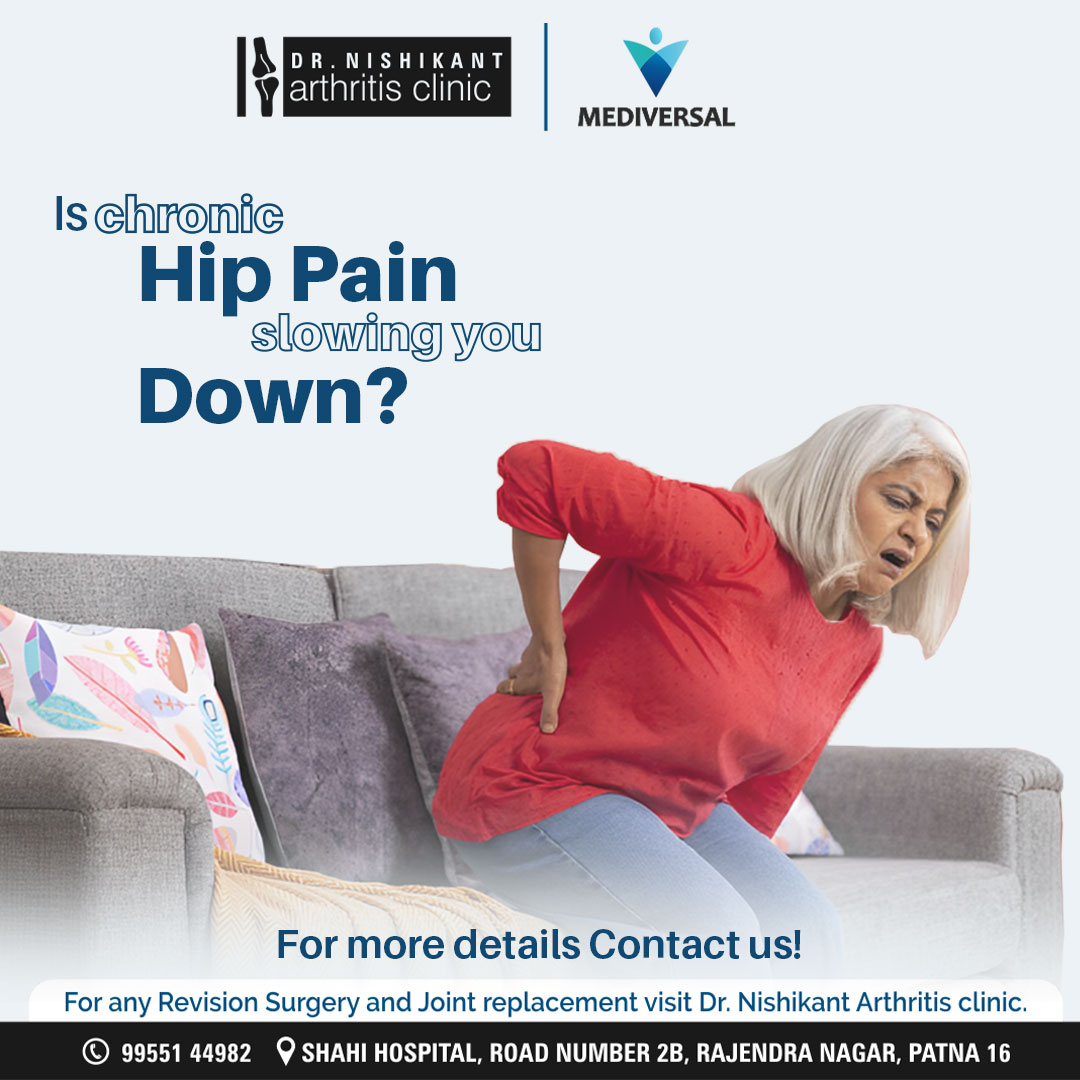 It's time to explore hip replacement surgery!
This transformative procedure can significantly reduce pain, improve joint function, and restore your ability to perform daily activities. 
Consult Dr. Nishikant to learn how hip replacement can bring back your zest for life!