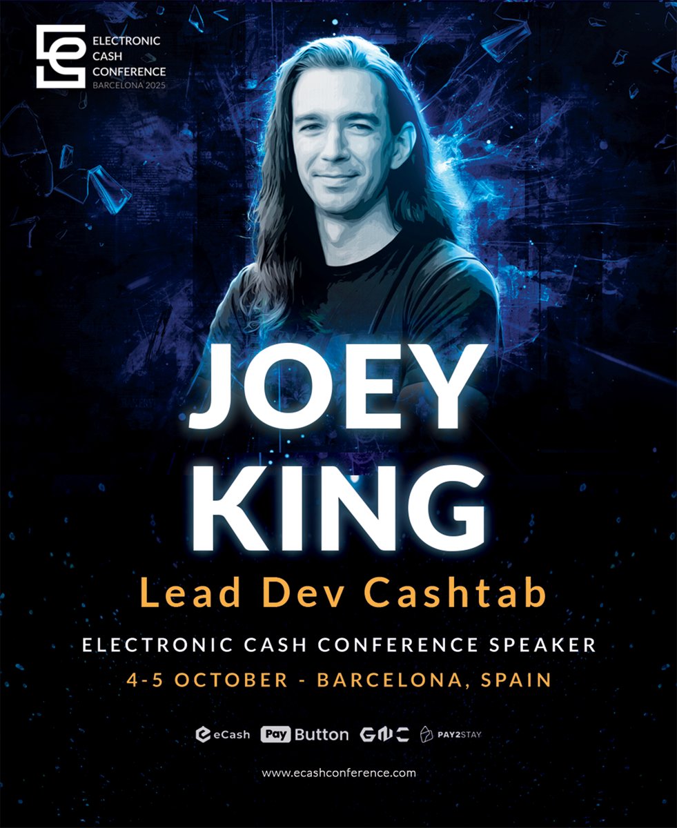 eCash (@ecashofficial) on Twitter photo ✨ Speaker Spotlight: <a href="/BytesOfMan/">BytesOfMan</a>
Joey King is a senior full-stack developer at <a href="/Bitcoin_ABC/">Bitcoin ABC</a>, where he leads development on JavaScript toolkits and eCash products, including <a href="/CashtabWallet/">Cashtab</a>.
A mechanical engineer by training, Joey worked for 10 years at @ExxonMobil and <a href="/Samsung/">Samsung Electronics</a> ✨ Speaker Spotlight: <a href="/BytesOfMan/">BytesOfMan</a>
Joey King is a senior full-stack developer at <a href="/Bitcoin_ABC/">Bitcoin ABC</a>, where he leads development on JavaScript toolkits and eCash products, including <a href="/CashtabWallet/">Cashtab</a>.
A mechanical engineer by training, Joey worked for 10 years at @ExxonMobil and <a href="/Samsung/">Samsung Electronics</a>