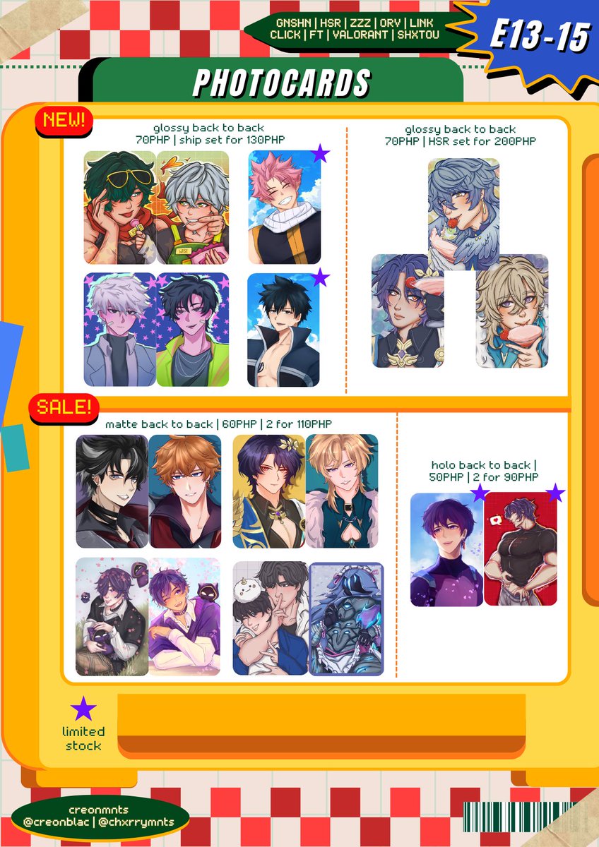 creonblac's tweet image. [RTs💖]   
CREONMNTS&apos; [@creonblac &amp;amp; @chxrrymnts] catalog is now here!📢

🌟ALNST, GNSHN, HSR, ZZZ, LINK CLICK, THGLL, WBK and more!

🛒Table E13-E15
📍June 28 @ Elements, Centris
💌DM for reservations 

#Blushcon2025 #BlushconPetit  

(1/4)
