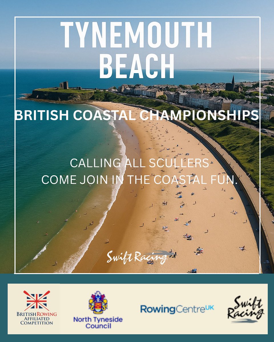 🌊 Ready for the wild side of rowing?
 Join us in Tynemouth for the British Coastal Championships — where endurance meets adventure.
 4K races. Twisting turns. Unpredictable water.
 🏁 Who’s ready to line up on the start line?     
📍 [britishrowing.org/competition-ca… ] #CoastalRowing