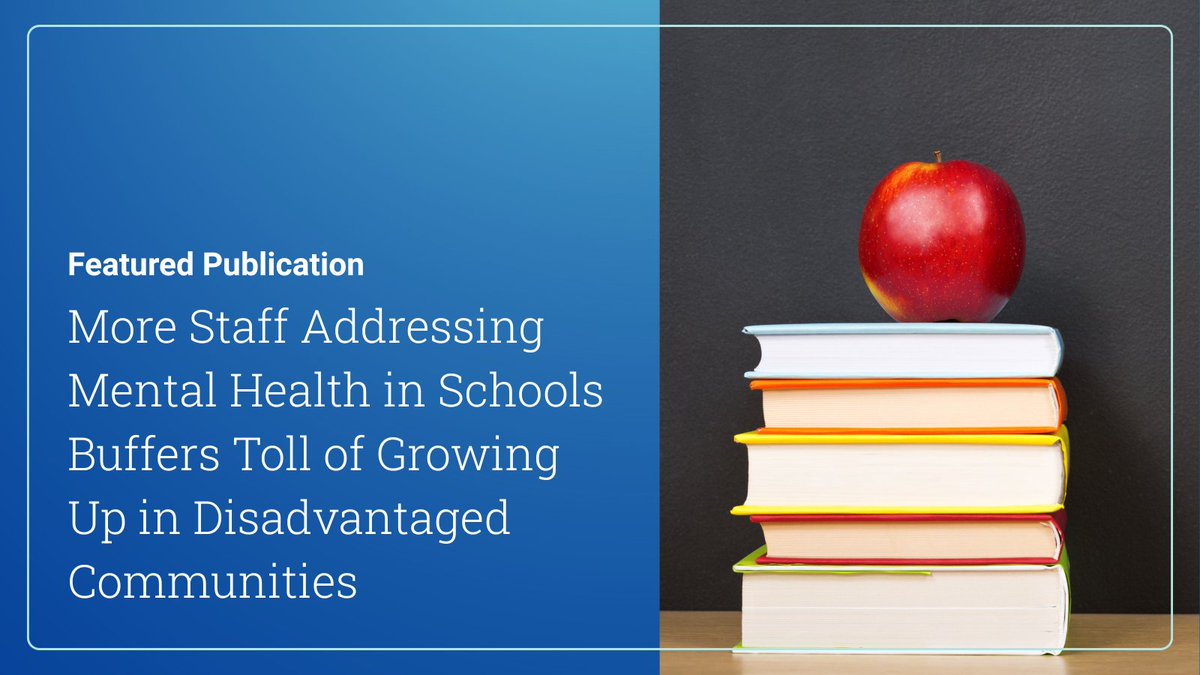 Mass General Brigham Research (@mgbresearchnews) on Twitter photo In a new <a href="/JAACAP/">JAACAP Journals</a> study, researchers from <a href="/MassGeneralNews/">MassGeneral News</a> and colleagues found that more staff addressing mental health in schools buffers toll of growing up in disadvantaged communities.
Read more: massgeneralbrigham.org/en/about/newsr… doi.org/10.1016/j.jaac… <a href="/RandiMSchuster/">Randi Schuster</a> <a href="/tersvar/">Teresa G. Vargas</a> In a new <a href="/JAACAP/">JAACAP Journals</a> study, researchers from <a href="/MassGeneralNews/">MassGeneral News</a> and colleagues found that more staff addressing mental health in schools buffers toll of growing up in disadvantaged communities.
Read more: massgeneralbrigham.org/en/about/newsr… doi.org/10.1016/j.jaac… <a href="/RandiMSchuster/">Randi Schuster</a> <a href="/tersvar/">Teresa G. Vargas</a>