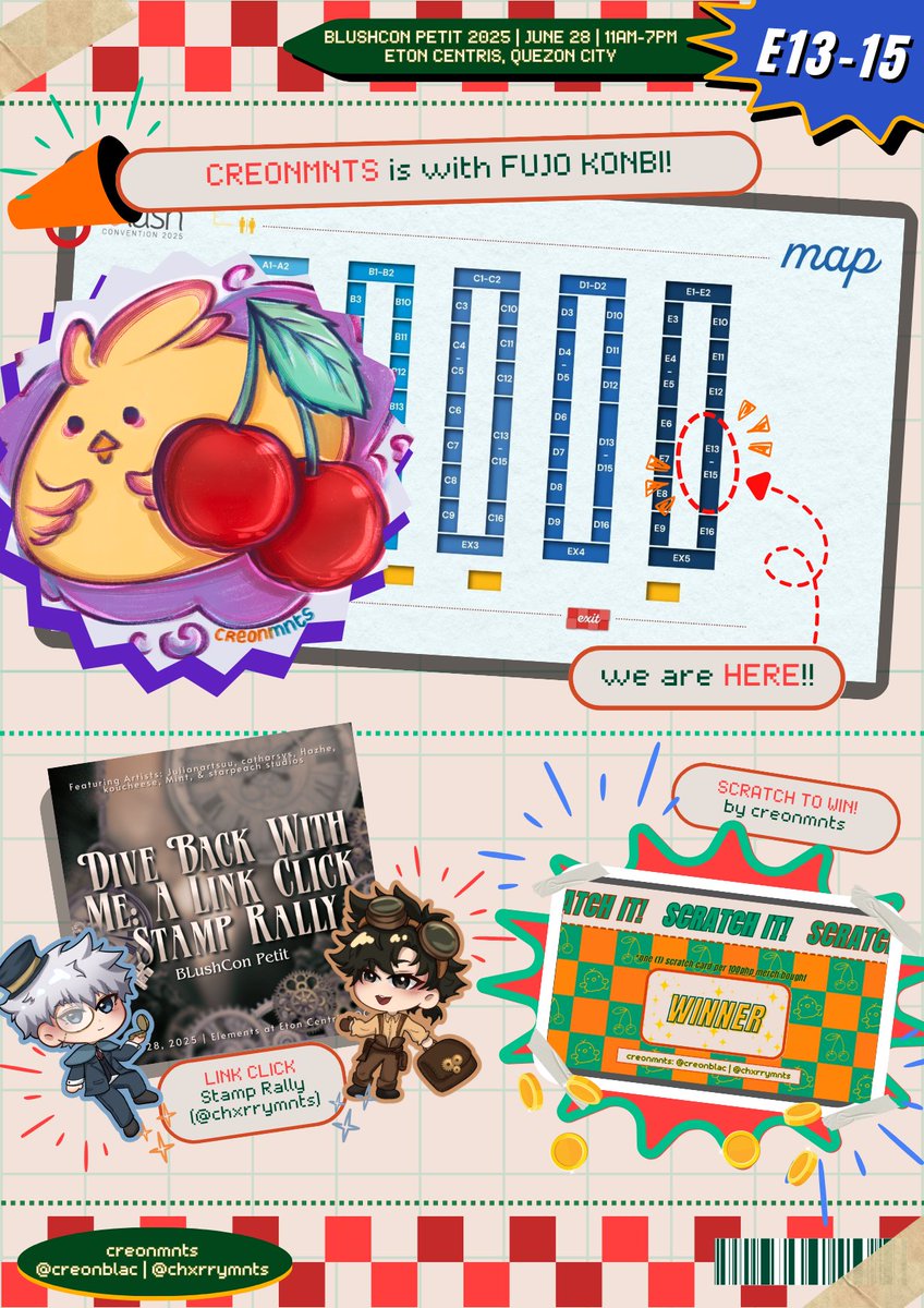 creonblac's tweet image. [RTs💖]   
CREONMNTS&apos; [@creonblac &amp;amp; @chxrrymnts] catalog is now here!📢

🌟ALNST, GNSHN, HSR, ZZZ, LINK CLICK, THGLL, WBK and more!

🛒Table E13-E15
📍June 28 @ Elements, Centris
💌DM for reservations 

#Blushcon2025 #BlushconPetit  

(1/4)
