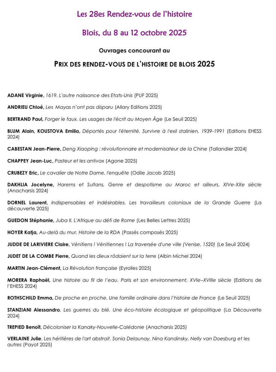 Quoi de neuf en Histoire ? (@qdneh_podcast) on Twitter photo Parmi les nominĂ©s pour le prochain Prix du livre dâhistoire de Blois, on soutient Ă fond <a href="/adane_v/">Dr. Virginie Adane</a> et Jean-Luc Chappey qui sont passĂ©s dans le podcast cette saison ! đ Parmi les nominĂ©s pour le prochain Prix du livre dâhistoire de Blois, on soutient Ă fond <a href="/adane_v/">Dr. Virginie Adane</a> et Jean-Luc Chappey qui sont passĂ©s dans le podcast cette saison ! đ