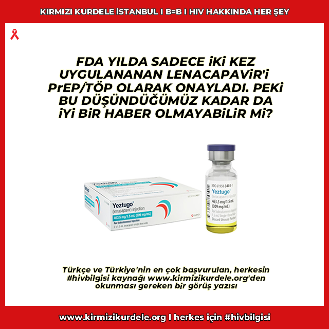 RedRibbonTR's tweet photo. Yılda sadece iki kez yapılan bir enjeksiyon: #Lenacapavir. 

FDA, bu uzun etkili formu HIV’den korunma yöntemi olarak -yani #PrEP/TÖP olarak- onayladı. 

Peki bu gelişme herkes için gerçekten bir "müjde" mi?

+ https://t.co/0bna8rTnfZ
