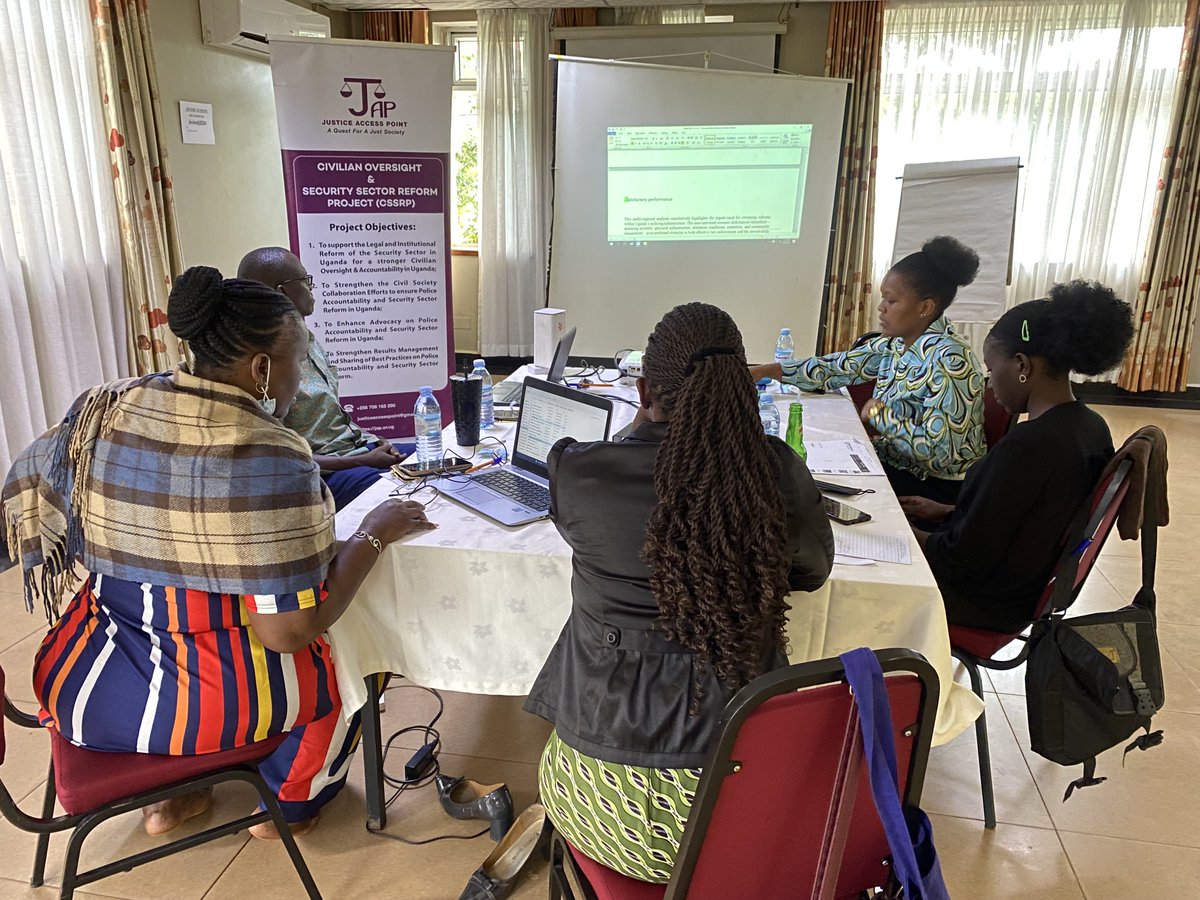 JusticessP's tweet image. Day 1: @JusticessP staff diving deep into the draft report on the state of policing in Uganda. Focused on accountability, responsiveness, human rights compliance, public trust, and police legitimacy.