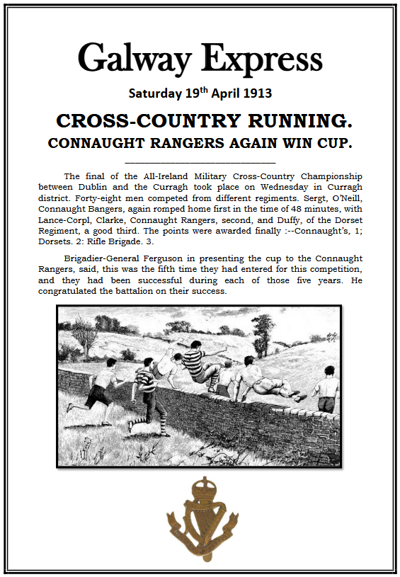 curraghhistory's tweet image. In April 1913, the Connaught Rangers were All-Army Cross-Country champions at the Curragh Camp. They had won the prestigious cup in five previous competitions. The cup was presented by Brigadier-General Ferguson, General Officer Commanding the 5th Division
curragh.info/archives/Cross…