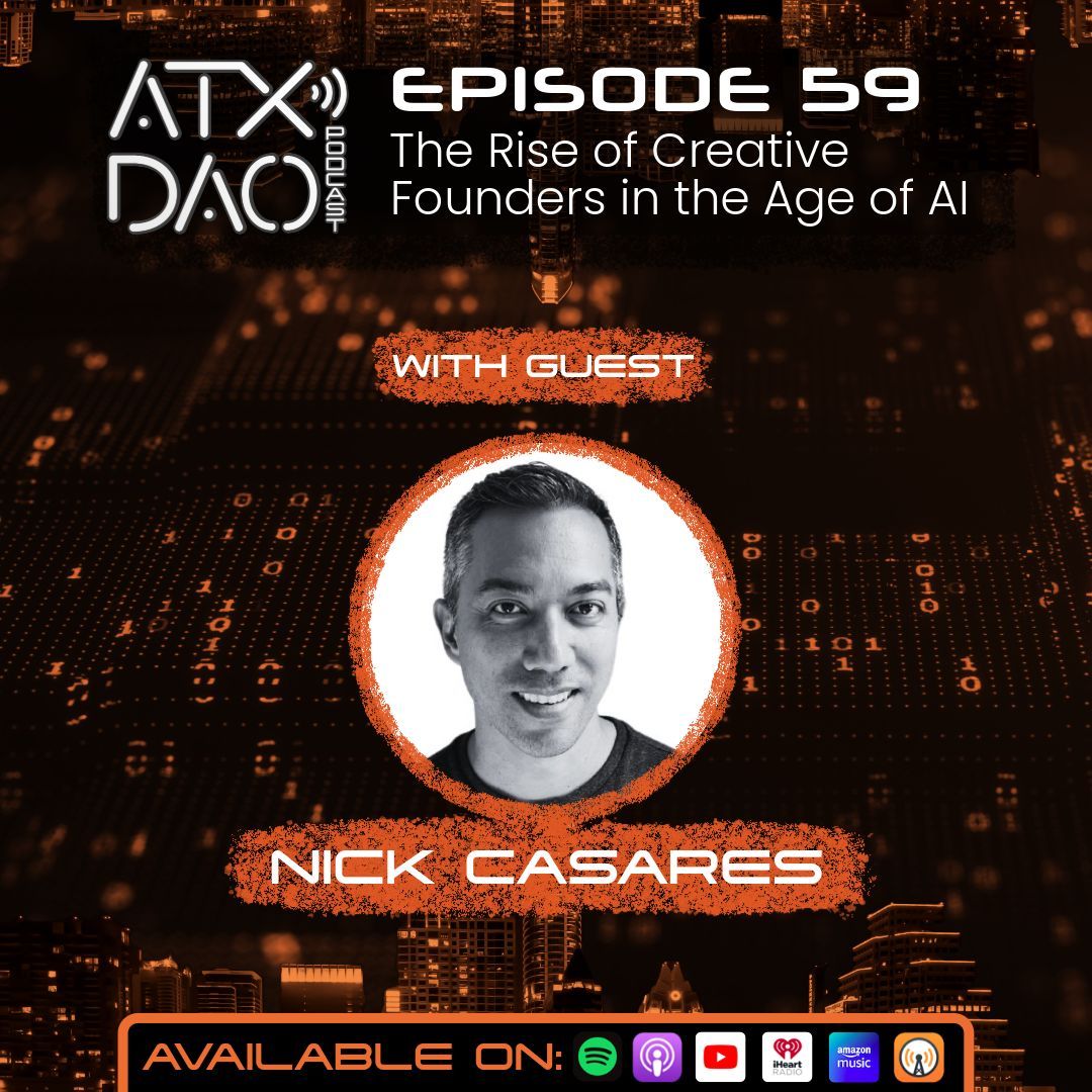 ATXDAO's tweet image. Had a blast catching up with @nickcasares, one of the OGs of the pod, about what happens when AI makes it easier than ever to start something from scratch.
Why the next wave of founders might not need to code—and why that’s not a bad thing.
🎧 Full episode here:…