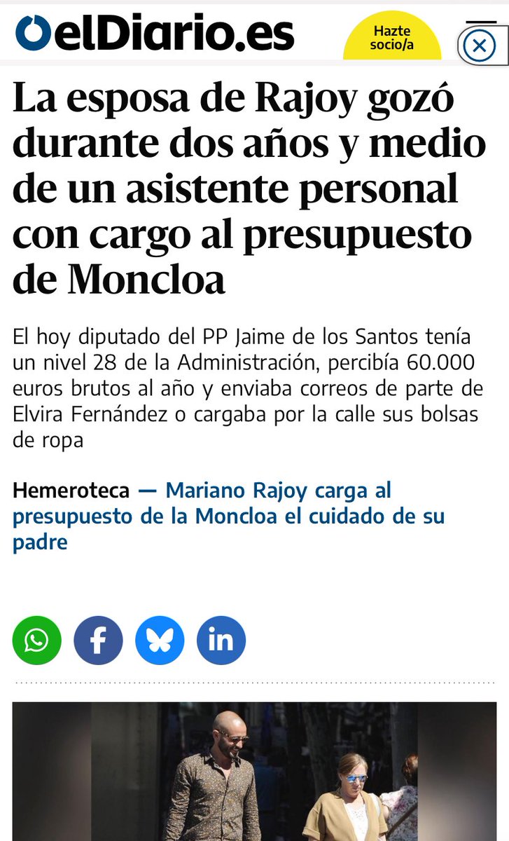EvaSuarezTW's tweet image. Que la mujer de Rajoy tuviera asesor personal de Moncloa, pagado por todos, nunca escandalizó a nadie. Además el PP le agradeció sus valiosos servicios con un ascenso, y hoy el “asesor” es diputado del PP.