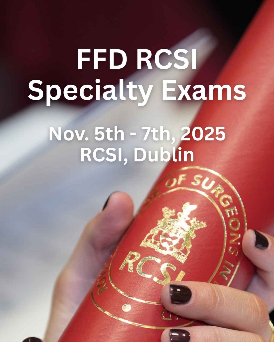 We are pleased to announce that the Part B OSOM and OM examinations, along with all other FFD Specialty Examinations, will take place at RCSI in Dublin from November 5th to 7th, 2025.

More details / apply now: facultyofdentistry.ie/examinations/s…