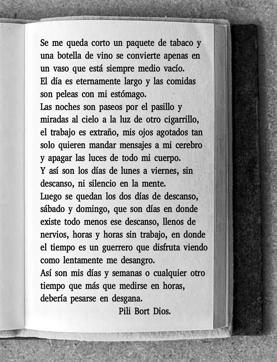 ✍️≋P≋I≋L≋I≋ ✍️ (@pilibd7) on Twitter photo A la luz de otro cigarrillo.
<a href="/Poemas_del_alma/">Poemas del Alma</a>
<a href="/Poetas_Nuevos/">Poetas Nuevos</a>
<a href="/Clubpoetasblog/">Club de los poetas</a>
<a href="/PoesiaYRelatos/">Poesía y relatos</a>
<a href="/poemame_poesia/">Poémame</a>
#poemadeldia A la luz de otro cigarrillo.
<a href="/Poemas_del_alma/">Poemas del Alma</a>
<a href="/Poetas_Nuevos/">Poetas Nuevos</a>
<a href="/Clubpoetasblog/">Club de los poetas</a>
<a href="/PoesiaYRelatos/">Poesía y relatos</a>
<a href="/poemame_poesia/">Poémame</a>
#poemadeldia