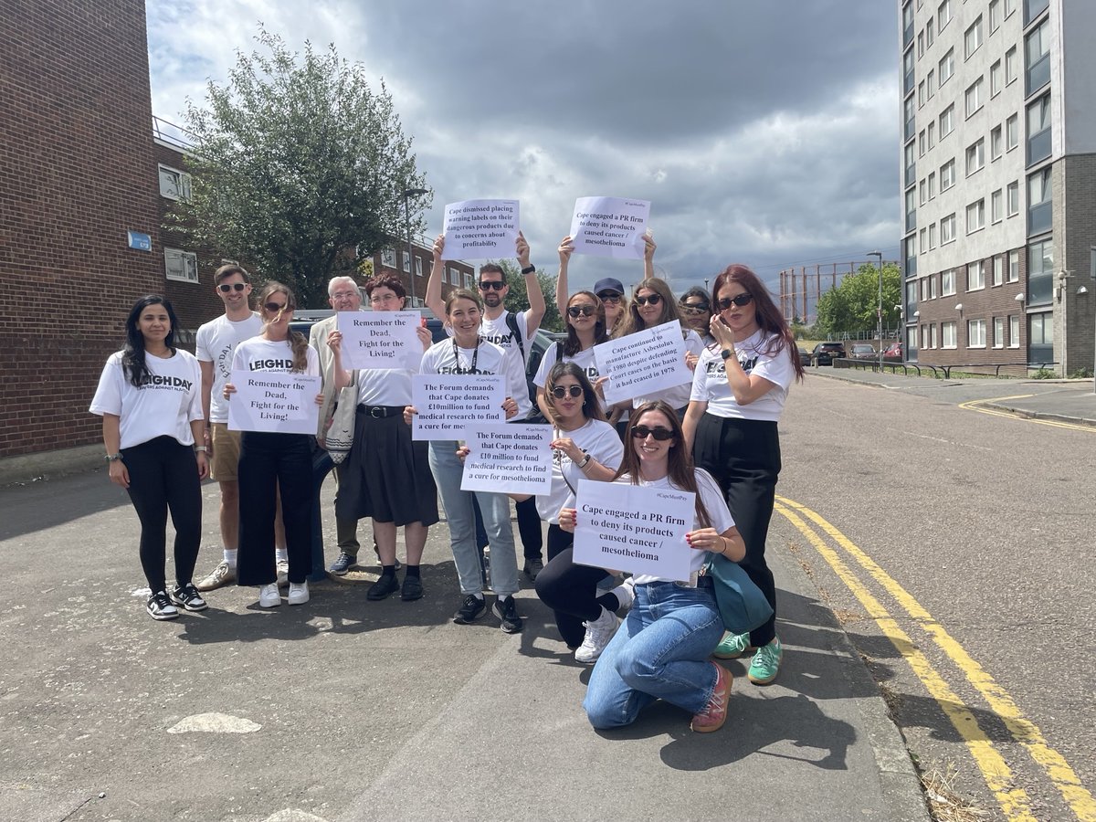 Today, our <a href="/LD_Asbestos/">Leigh Day Asbestos</a> are visiting the former Cape factory in Barking to honour lives lost and raise funds for asbestos support groups. From dockworkers to teachers, asbestos has left a deadly legacy still felt today leighdaylaw.info/4kXuxMq <a href="/LASAG_UK/">London Asbestos Support Awareness Group</a>  #AsbestosAwareness