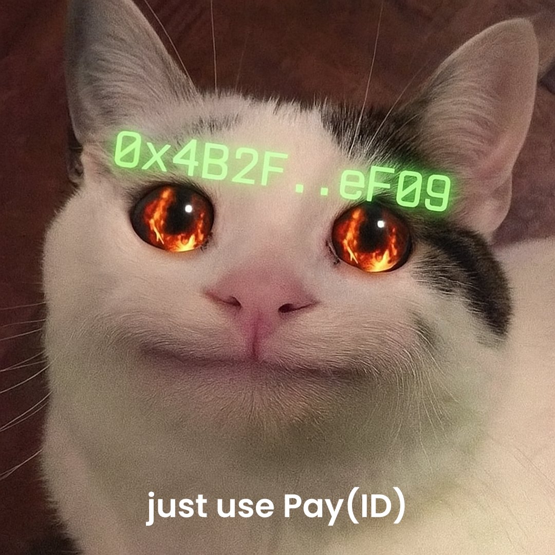 r3vl_xyz's tweet image. Still copy-pasting wallet addresses in chats?

Grow up, use Pay(ID)