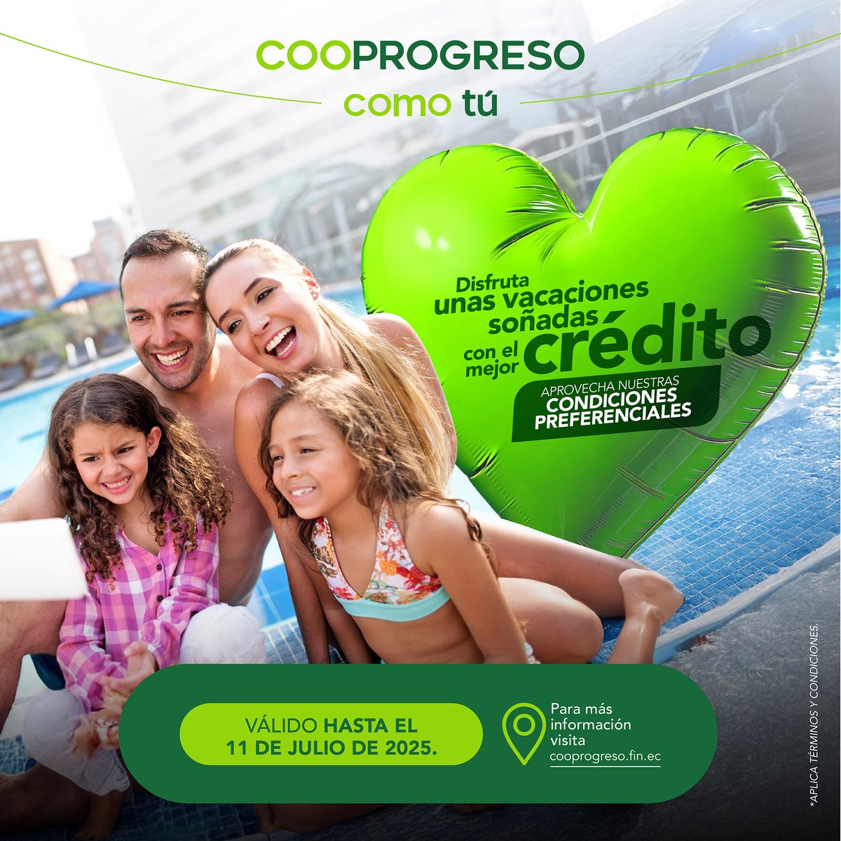 Solicita tu crédito en Cooprogreso y haz realidad ese viaje, crucero o plan familiar que tanto esperas ✅

💸 Hasta el 11 de julio 2025
📍 Acércate a tu agencia más cercana, consulta en:
👉 cooprogreso.fin.ec/agencias
📌 Aplican términos y condiciones