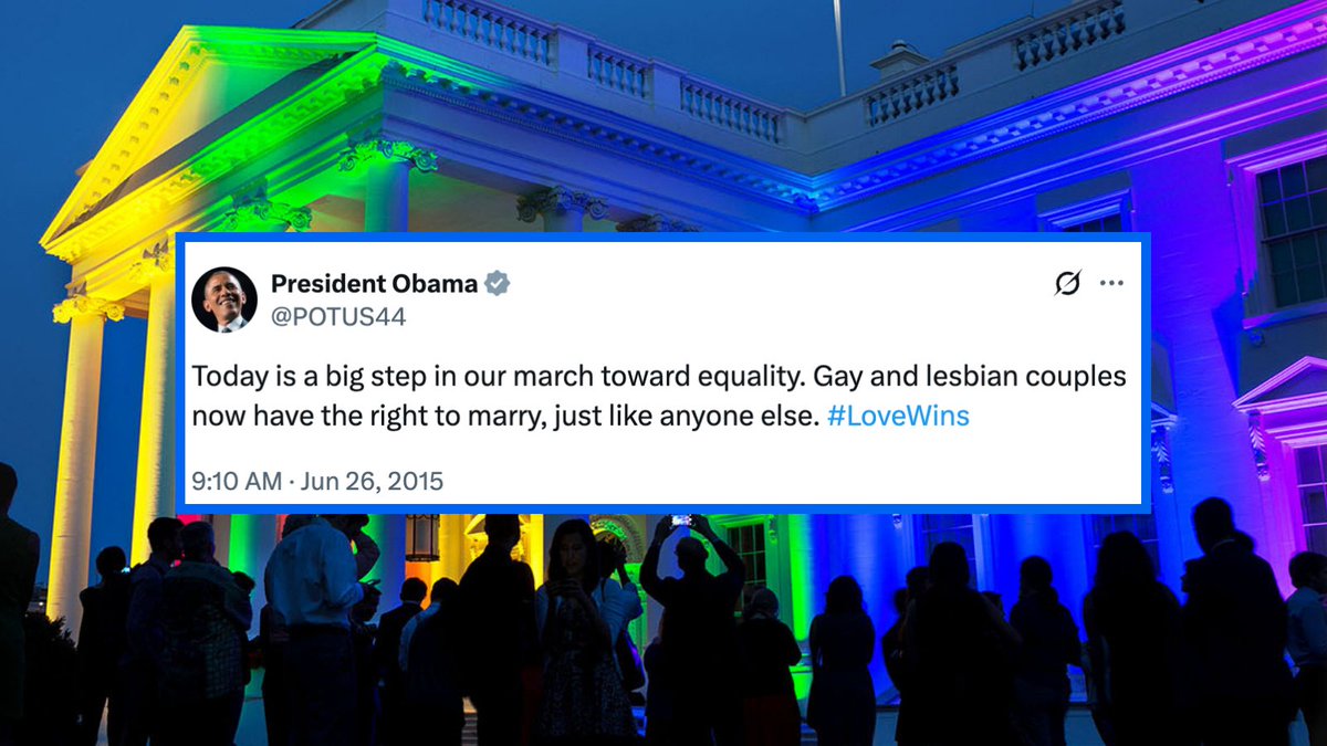 ObamaFoundation's tweet image. Shortly after the Supreme Court ruled same-sex couples have the constitutional right to marry, President Obama tweeted out his support.
"All you could hear was colleagues celebrating... Everyone was hugging and high-fiving," —Jeff Tiller, White House Director of Specialty Media.