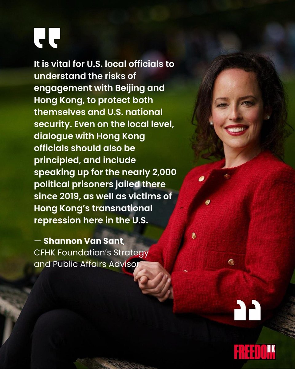 The Committee for Freedom in Hong Kong Foundation (@thecfhk) on Twitter photo 🚨In '#HongKong's Greater Bay Area & the #CCP's Strategy to Influence U.S. Local & State Officials,' <a href="/thecfhk/">The Committee for Freedom in Hong Kong Foundation</a>'s Shannon Van Sant recommends steps for U.S. state & local leaders to protect against #China’s efforts to disguise covert political influence as subnational diplomacy. 🚨In '#HongKong's Greater Bay Area & the #CCP's Strategy to Influence U.S. Local & State Officials,' <a href="/thecfhk/">The Committee for Freedom in Hong Kong Foundation</a>'s Shannon Van Sant recommends steps for U.S. state & local leaders to protect against #China’s efforts to disguise covert political influence as subnational diplomacy.