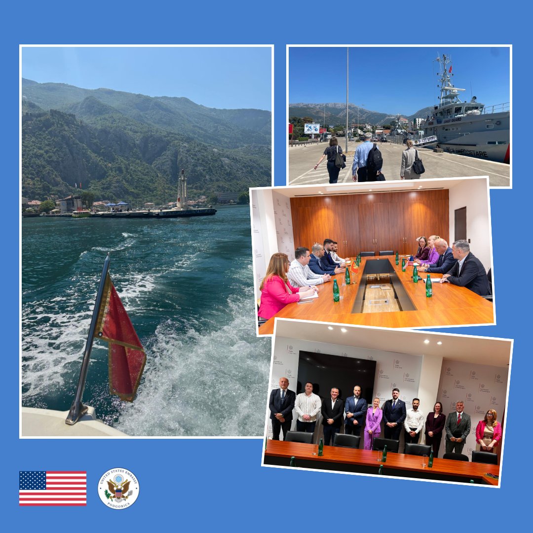 This week, a team from the 🇺🇸 Coast Guard’s International Port Security Program visited 🇲🇪 to support its port security efforts in Bar, Adria, &amp; Kotor. ⚓️ They commended Montenegro’s commitment to the #ISPSCode, strengthening #MaritimeSecurity &amp; international compliance.