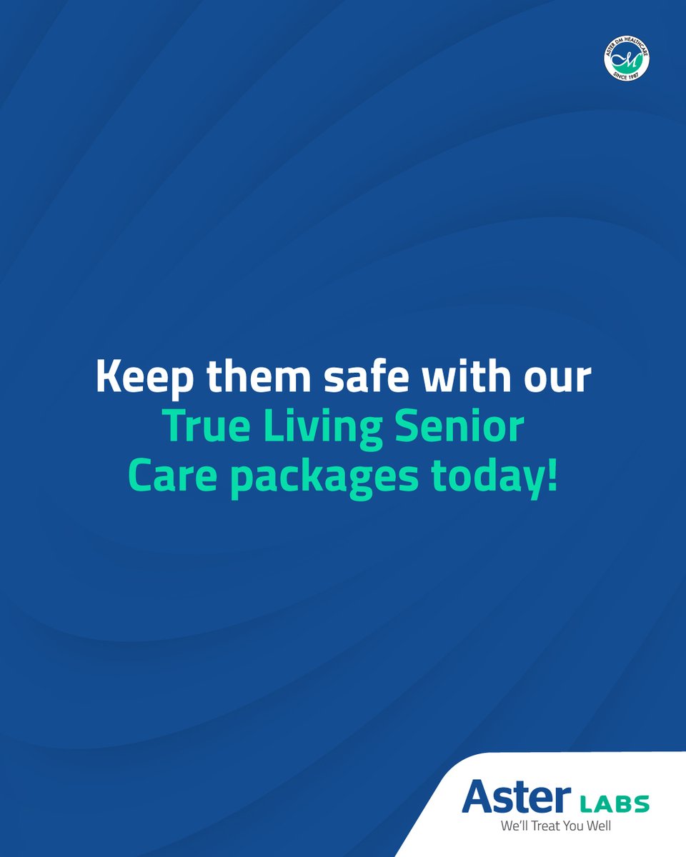 labs_aster's tweet photo. They’ve spent their lives looking out for you; now it’s your turn to look out for them.
With Aster Labs’ True Living Senior Care Packages, give your parents the gift of regular, reliable health checks tailored specially for seniors.
Call now to book a package for them. https://t.co/RNek3LO6Ii