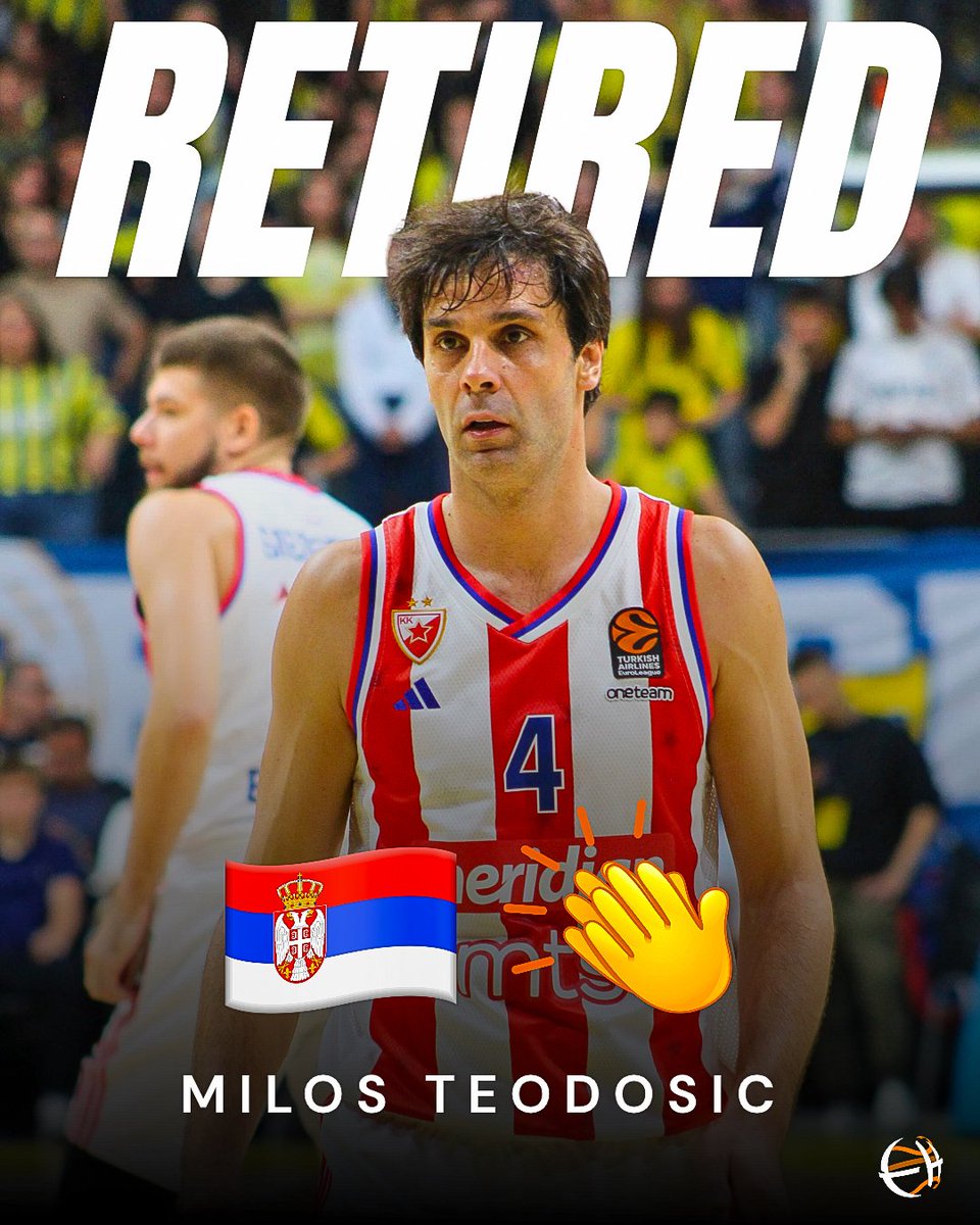 Eurohoopsnet's tweet photo. 🇷🇸👏 Arguably among the most influential players of recent decades, Milos Teodosic decides to retire at 38! https://t.co/GcSABCgzyJ