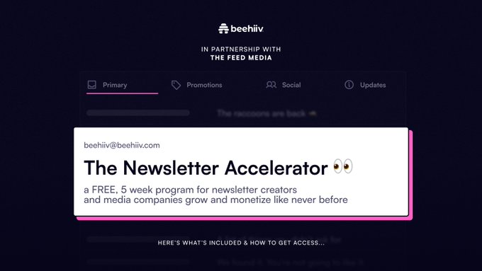 _May_Ham's tweet image. NEWLSETTER OPERATORS: Yesterday, beehiiv and I announced The Newsletter Accelerator to a room of 350 people. 

EVERY major media company (The Hustle, Axios, NYTimes) is joining. And we want you inside: 

If you don’t know me, Hi. My name is Nathan May, I run the #1 newsletter…