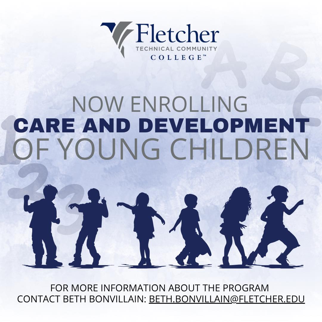 Early childhood teachers play a critical role in shaping the first years of a child’s life.
At Fletcher, you can begin your journey toward becoming an inspiring Early Childhood Educator.

For more information, visit: lnkd.in/eEkgTduF
Questions: beth.bonvillain@fletcher.edu