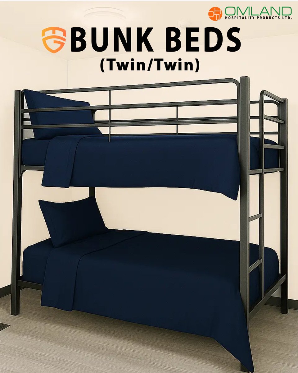 omlandhosp's tweet image. The Bunk Bed (Twin/Twin) - Metguard is a durable, institutional-grade solution ideal for shelters, group homes and emergency accommodations. Space-efficient, secure and made to withstand daily use.

#InstitutionalFurniture #shelterfurnishings #omlandhospitality