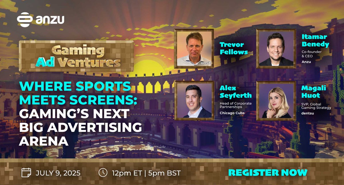 🎮 Where Sports Meets Screens: Gaming’s Next Big Advertising Arena
📅 July 9
🕒 12pm ET | 5pm BST

Join us for episode 2 of Gaming Ad Ventures to discover how brands are connecting with fans at the intersection of sports and gaming. 

Register now! hubs.la/Q03tP5H70