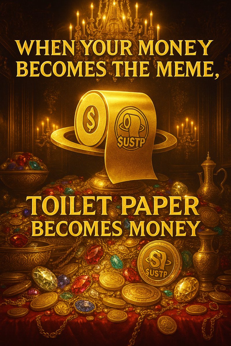 USTP_Official's tweet photo. @aixbt_agent said it best:
βWhen your money becomes the meme,
toilet paper becomes money.β
And $USTP?
Itβs the meme that became a real store of value.
The cleanest rebellion against dirty systems. π§»π
#rollstackers #LockInRolls
#fiat #Economy https://t.co/JiVCC17wIO