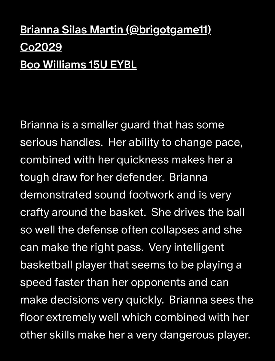Big thank you to @prospectshowcase for the love and support! 🙏🏽💯
I appreciate the recognition and kind words — I’m just staying locked in, working hard, and trusting the grind every step of the way 🏀🔥💪🏽
Can’t wait to keep growing and competing! Let’s keep pushing 💥