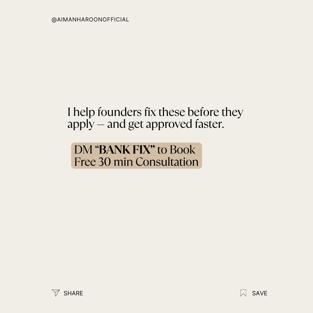 AIMANHAROONN's tweet image. Bank account denied?
 3 silent killers block founders from getting approved, especially non-residents.
Here’s how to fix them fast.
 #BankingDenied #WiseAccount #LLCTips #StartupSupport #BusinessFixes #DigitalBusiness #EntrepreneurTips #BusinessSolutionDesigner