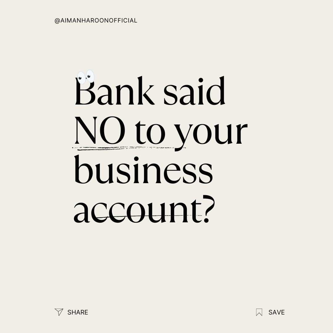 AIMANHAROONN's tweet image. Bank account denied?
 3 silent killers block founders from getting approved, especially non-residents.
Here’s how to fix them fast.
 #BankingDenied #WiseAccount #LLCTips #StartupSupport #BusinessFixes #DigitalBusiness #EntrepreneurTips #BusinessSolutionDesigner