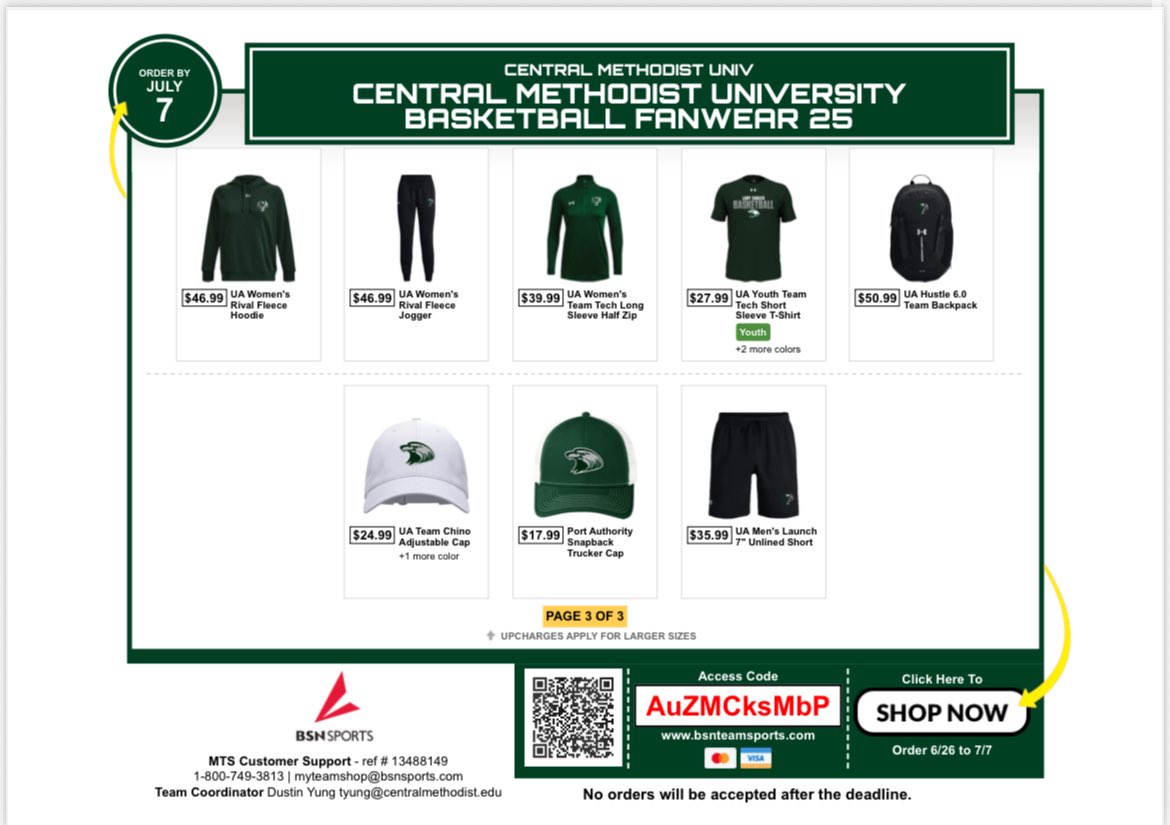 Central Methodist Women’s Basketball (@cmueagleswbb) on Twitter photo Looking for some new <a href="/cmueaglesWBB/">Central Methodist Women’s Basketball</a> gear. Order now and have it sent directly to you before school and season starts! Click the link to view and purchase
bit.ly/46daFA5 Looking for some new <a href="/cmueaglesWBB/">Central Methodist Women’s Basketball</a> gear. Order now and have it sent directly to you before school and season starts! Click the link to view and purchase
bit.ly/46daFA5
