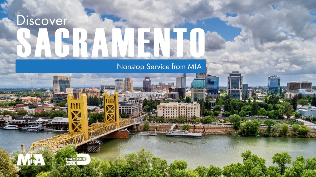 Miami Int'l Airport (@iflymia) on Twitter photo Fly ✈️ Miami to Sacramento. Craft breweries, indie galleries, and sunset bike rides on the American River Trail. Yes, please 🙋. Book a nonstop flight with <a href="/AmericanAir/">americanair</a> today.
🌍 Learn more #MIADiscover: bit.ly/MIA-Sacramento
#MIAairlines Fly ✈️ Miami to Sacramento. Craft breweries, indie galleries, and sunset bike rides on the American River Trail. Yes, please 🙋. Book a nonstop flight with <a href="/AmericanAir/">americanair</a> today.
🌍 Learn more #MIADiscover: bit.ly/MIA-Sacramento
#MIAairlines