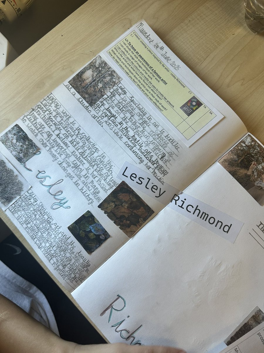 Sdlp6B's tweet image. Continuation of our artist appreciation work. Year 6 are focussing on what inspired Lesley Richmond to excel @SDLPrimary @ExceedLP