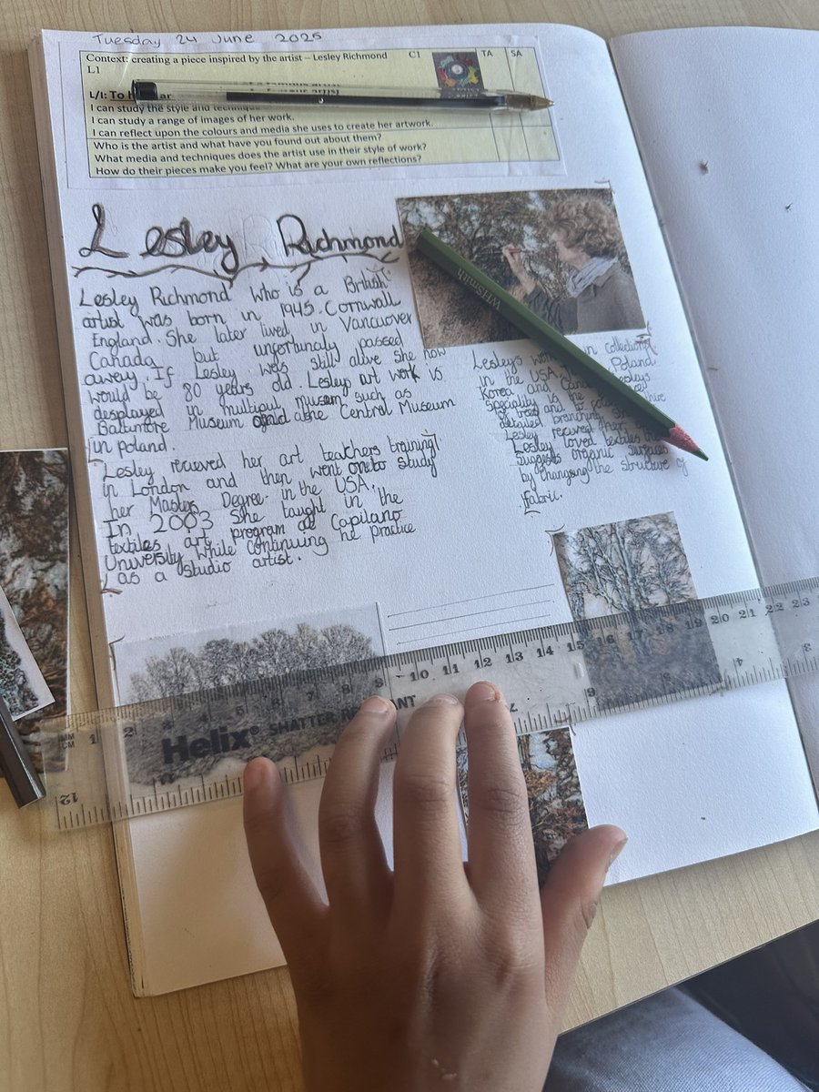 Sdlp6B's tweet image. Continuation of our artist appreciation work. Year 6 are focussing on what inspired Lesley Richmond to excel @SDLPrimary @ExceedLP