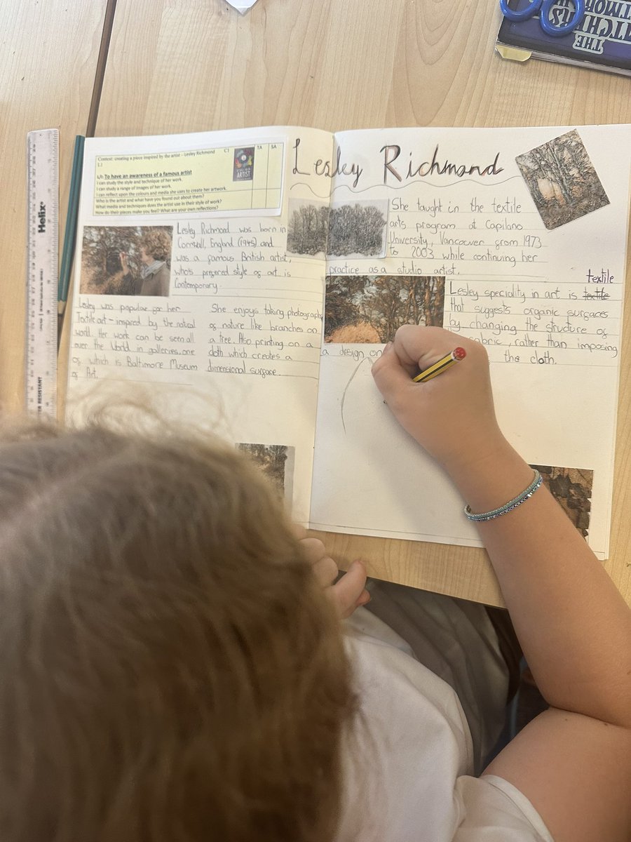 Sdlp6B's tweet image. Continuation of our artist appreciation work. Year 6 are focussing on what inspired Lesley Richmond to excel @SDLPrimary @ExceedLP