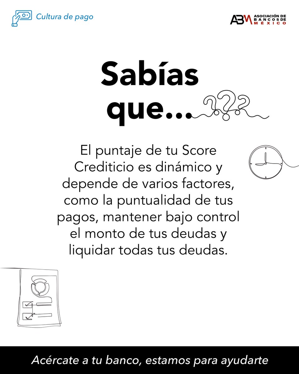 Ser puntual con tus pagos, te ayuda a mejorar tu Score crediticio.

Recuerda que tu historial crediticio es tu carta de presentación con las instituciones financieras y por eso debes cuidarlo.

#LaBancaDeTuLado #AcércateATuBanco #EstamosParaAyudarte #ScoreCrediticio