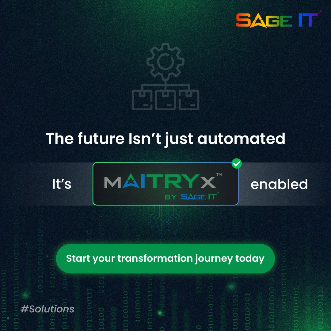 SageITInc's tweet photo. Is your tech stack enabling innovation? Disconnected systems, integration problems, and compliance challenges are common roadblocks. mAITRYx™ offers a smart path forward, bringing everything together into a single AI-powered platform built for scale, security, and insight. Whether your goal is operational efficiency or competitive agility, mAITRYx™ helps turn business complexity into strategic advantage: https://t.co/o7CMCVE2Bj